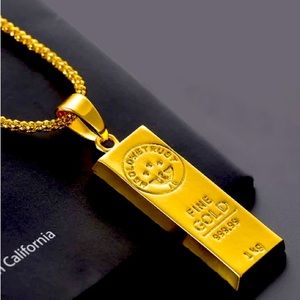 GOLD COLOR BAR NECKLACE
